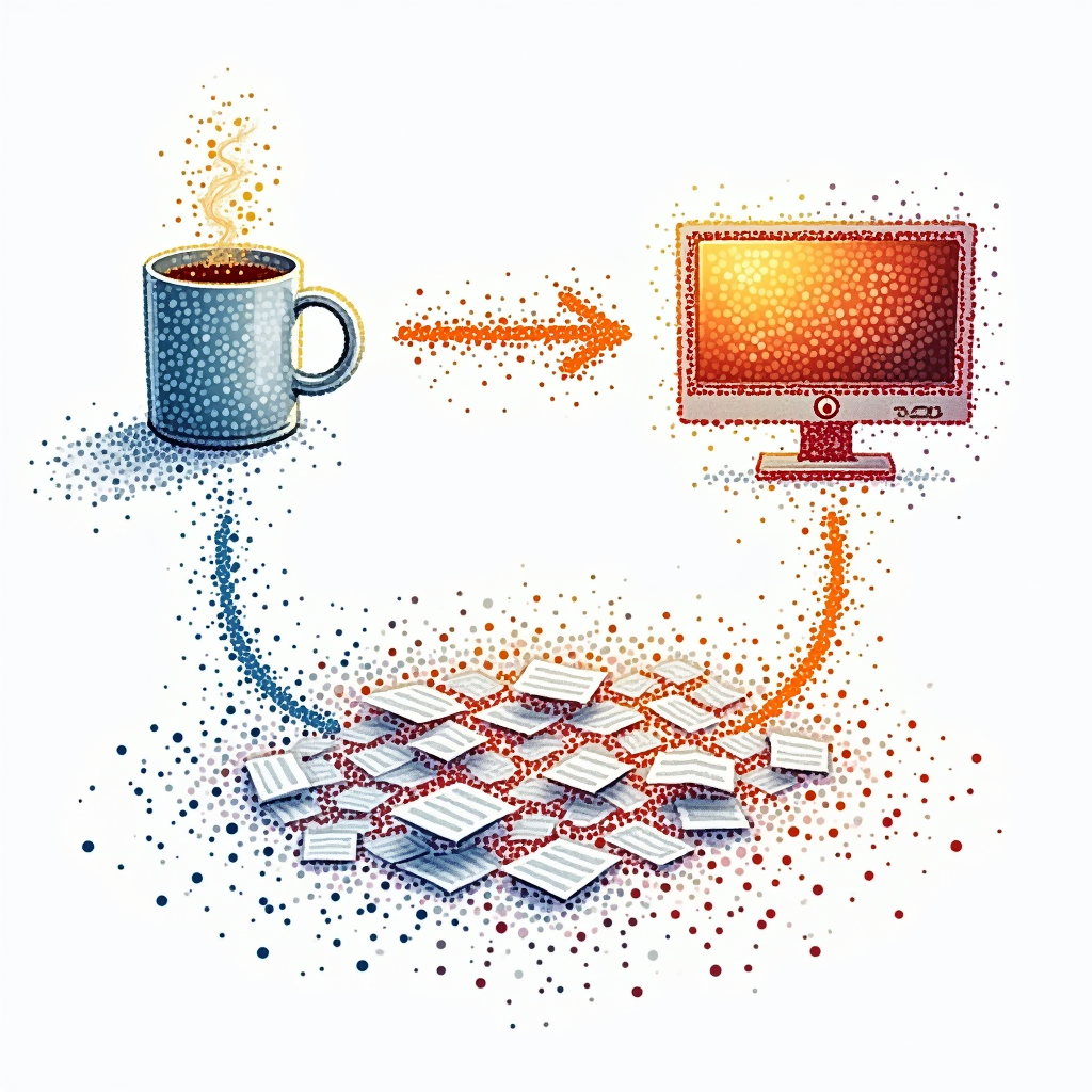 A flowchart diagram showing a direct pathway connecting a co