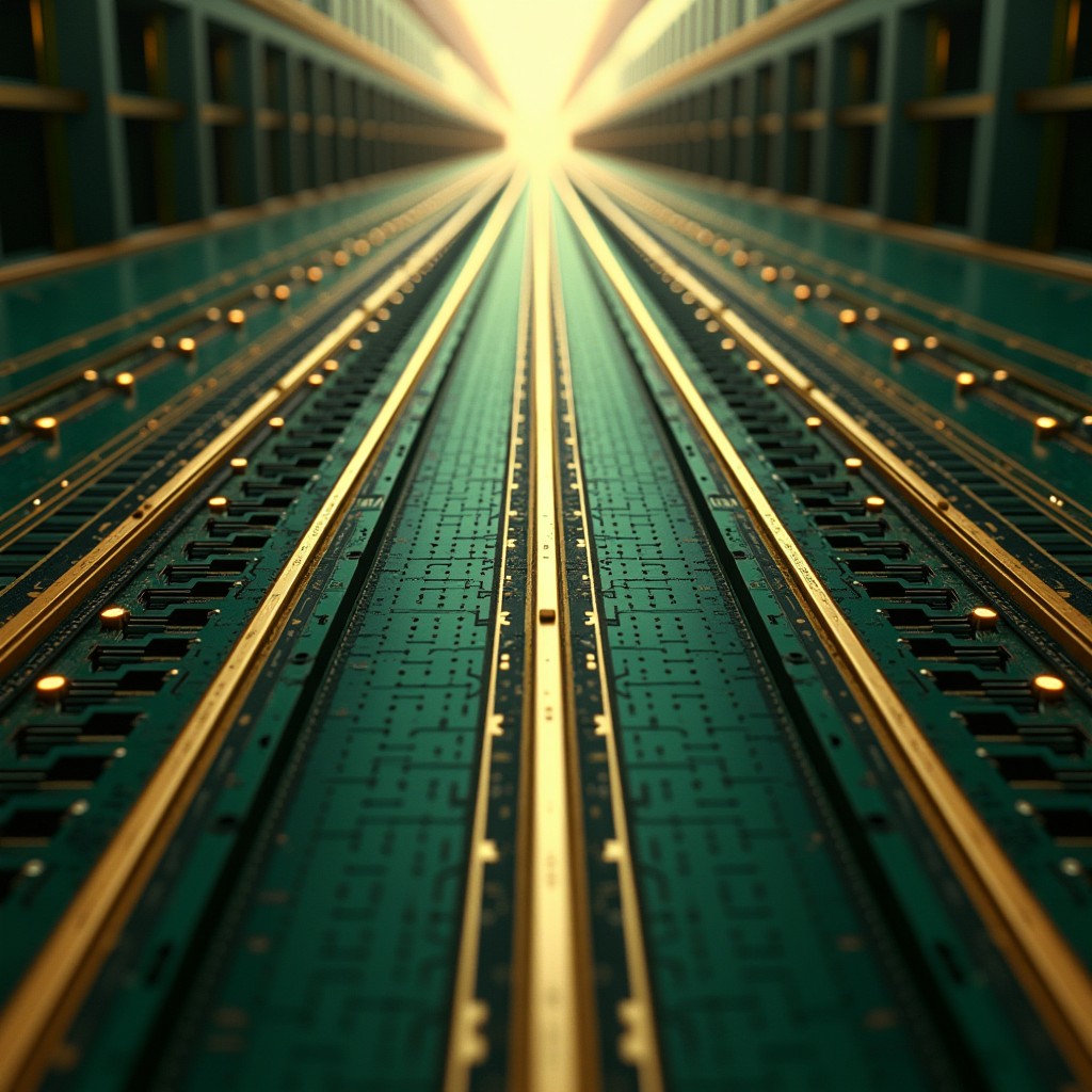 Two parallel pathways gradually merge into a single route, m