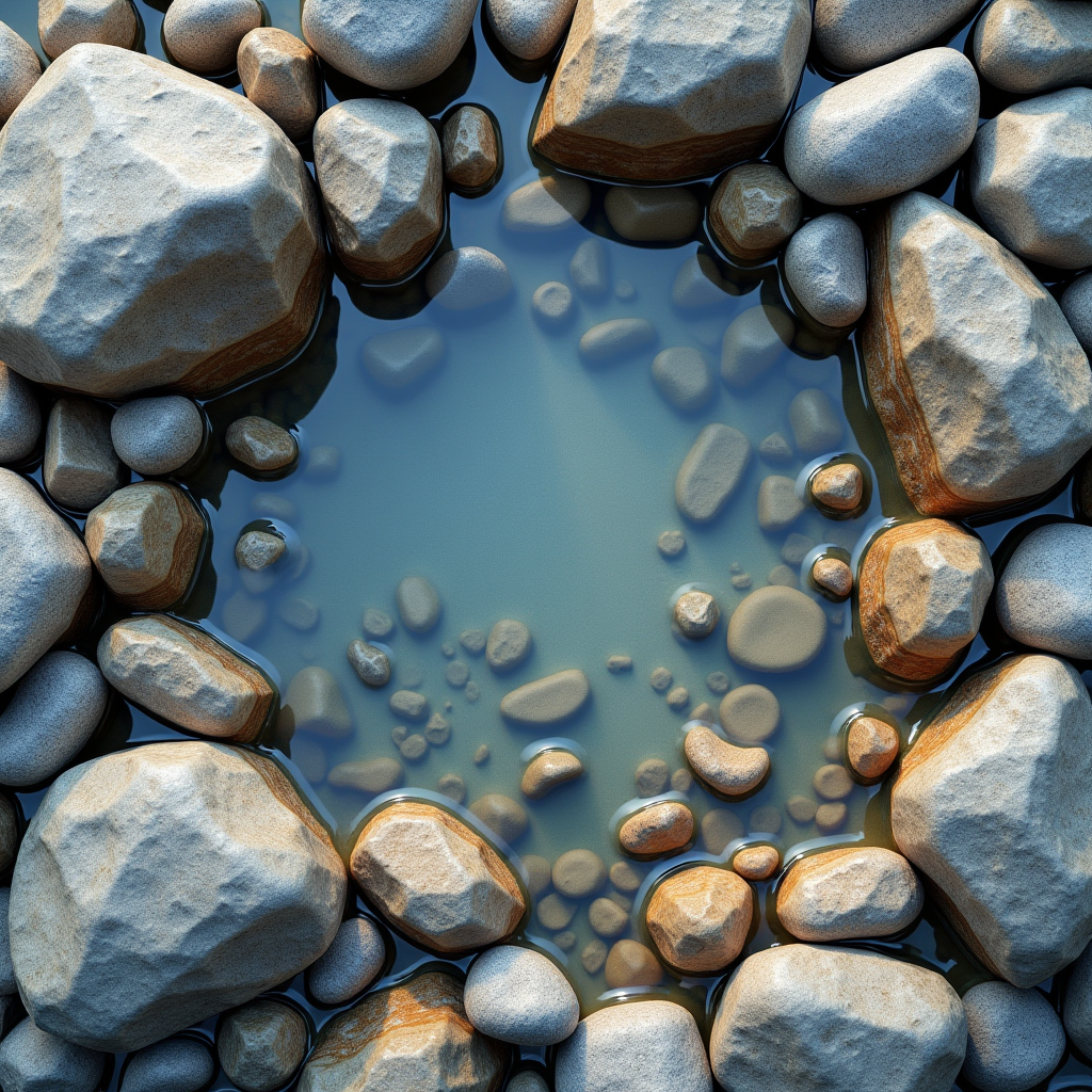 Weathered river stones gradually smoothing into a perfect ci