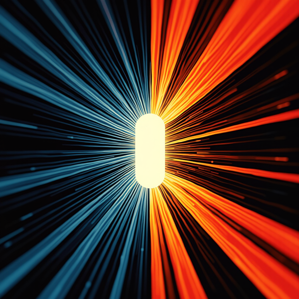 Compressed data streams merging into a unified, radiant bloc