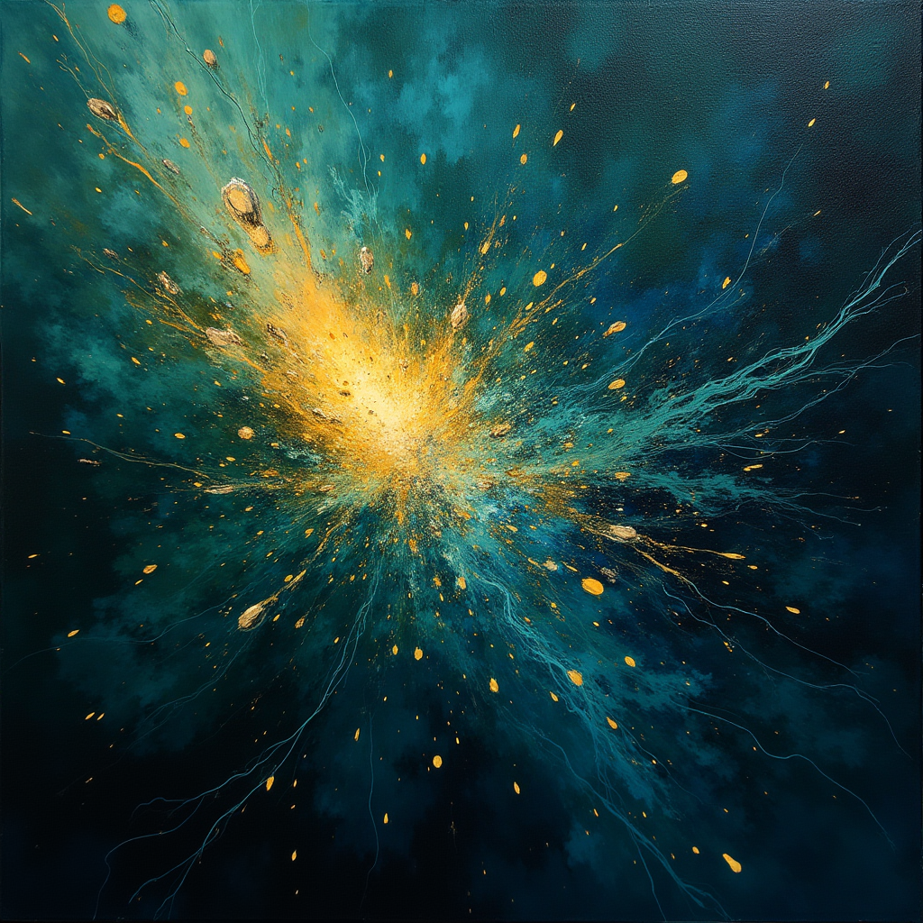 Glowing fiber strands individually measuring their distance 