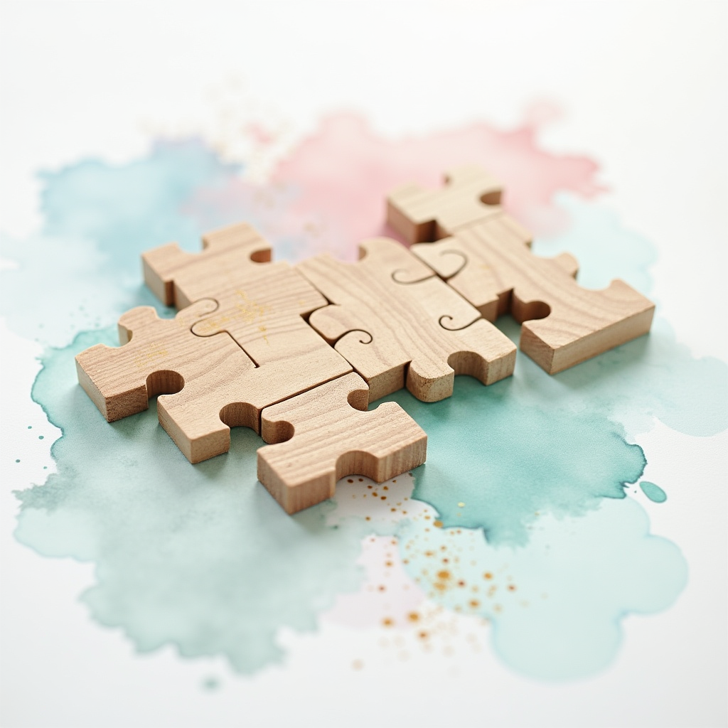 Interlocking wooden blocks forming a modular structure, asse